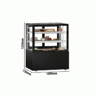 Vitrine réfrigérée pour pâtisserie MADRID - 1000 mm - 2 étagères - Noir_1