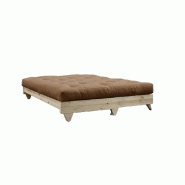 Banquette convertible FRESH PIN - Coloris Mocca - Couchage 140x200 cm - Structure en pin massif_1