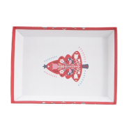 Corbeille carton kraft Scandinave rouge 27x20x5cm_1