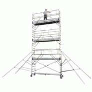 Échafaudage roulant aluminium Totem 2 Box 300 - Comabi SNC - Hauteur de travail maximale 9,85 m - Plateau bac_1