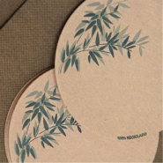 Dessous de verre carton blanc Feel Green Ø9cm - par 6000_1