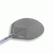 Pelle à pizza ronde perforée aluminium anodisé SHA 33x33 - Manche 150 cm - Gamme Evoluzione | GI.METAL_1