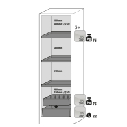 Armoire de sécurité Q-CLASSIC-90 modèle Q90.195.060.FU.WDASR - Réf 37587-040-34617 - Type 90 - certifiée NF EN 14470-1_1