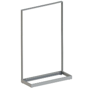 Cadre gondole simple en acier L120xP47xH180cm - gris pour panneau rainuré_1