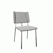 Chaise visiteur tapissée Frankie - Gris_1