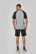 T-shirt de sport bicolore manches courtes unisexe - 100% polyester léger et résistant - Réf: PA467_1
