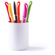 Stylo à bille en plastique - encre bleue - couleur blanche - poids 6g_1