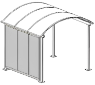 Abri multifonction longitudinal - Structure aluminium brut - Toiture en polycarbonate alvéolaire - Longueur 2500 mm - Hauteur 2800 mm_1