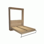 Armoire lit escamotable ultra-plate SMART-V2 - Chêne - Couchage 160x200 cm avec sommier à lattes et ouverture auto-freinée_1