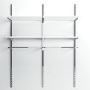 Élément suivant Global chrome 2 tablettes blanc + 1 penderie L90xH240cm_1