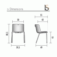 Lot de 2 chaises design Mork - Mobel Linea. - Anthracite_1