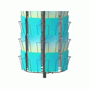 Présentoir mobile tournant - 64 cases en métal - 8 faces pour cartes postales (13-18V)_1