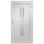 Vidaxl porte d'entrée blanc 108x208 cm pvc 3187896_1
