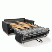 Canapé convertible express VIRGOLA - Matelas 16 cm - Sommier à lattes 120 cm - Tissu tweed gris anthracite_1