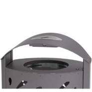 Corbeille Cendrier Venise 120 L - Acier et Tôle Découpée - Couvercle Réhaussé - Cendrier à Tiroir_1