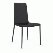 Lot de 2 chaises italiennes BOHEME - Gris - Structure en acier et assise en synderme_1