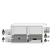 Armoire de sécurité combinée K-UB-90 modèle K90.060.110.050.UB.2T - Réf 30365-001-33844 - stockage mixte inflammables et corrosifs, norme NF EN 14470-1_1