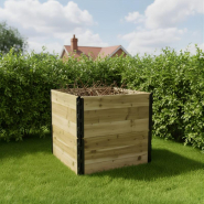 Bac structurant poly droit pour déchets - 300L à 1000L - Résineux brut, Douglas brut_1