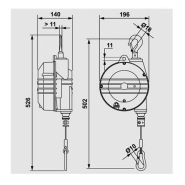 Équilibreur enrouleur ATEX 9354AX-9359AX - câble inox - capacité 4 à 25 kg - course 2000 mm_1