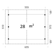 Préau couvert en bois 2 places pour voiture - 28.0 m² - Poteaux lamellé collé et couverture en shingle_1
