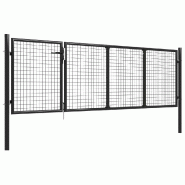 Vidaxl portillon acier 350x100 cm anthracite 144323_1