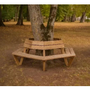 Banc tour d'arbre en bois_1