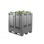 Caisse palette pliable en plastique - 120 x 100 cm - Hauteur 80 à 125 cm - Capacité 681 à 1174 litres - Fond et parois pleins ou ajourés_2