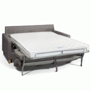 Canapé convertible express scandinave 140 cm - Matelas 16 cm microfibre taupe - Fabrication italienne_1