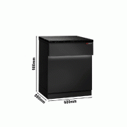 Comptoir caisse TORONTO - L600 mm - Plan de travail en granit Noir - P900_1