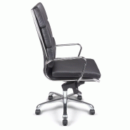 Fauteuil de Direction synchrone - cuir Noir pleine fleur -  So Ravenne - Avec_1