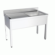 Plonge inox 1 bac et égouttoir sur bâti - P 550 mm - 1000_1