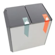Poubelle tri-sélectif sécurisée incendie en aluminium - 2 liners intérieurs - Recyclostar_1