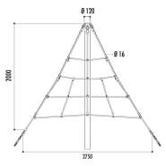 Araignée pour aire de jeux - Hauteur 2m, 2.7m ou 3.5m - Filet de pyramide en corde armée Ø 16 mm_1