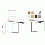 Armoire basse 6 portes - Quadrifoglio - Blanc pastel_1