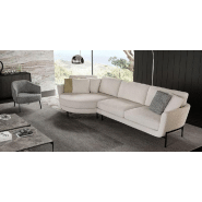 Canapé Hudson OLTA - blanc cassé beige avec piètement en acier, revêtement en tissu de haute qualité_1
