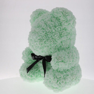 Ours en roses vert sauge 25x25x32 cm_1
