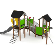 Structure multi-jeux 3 à 5 ans - Unimini Koppy - 8047023 - Hags - Poteaux bois et panneaux HPL - Fondation à enterrer_1