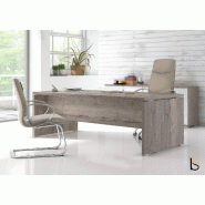 Bureau de direction TAK plateau rectangulaire - Mobel Linea - 180, Chêne grisé_2