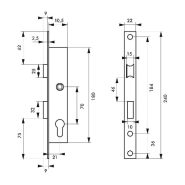 Serrure encastrable réversible pour porte d'entrée - Axe 10,5 - Entr'axe 70 mm - 3 clés - Thirard_1