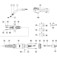 Torche MIG-MAG Rehm EVO MB 15 - Refroidissement par gaz - Longueur 3m - Référence 1050153_1