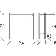Échelle horizontale senior - Proludic - 2,40 m de largeur, 0,60 m de profondeur, 2,50 m de hauteur - JPS21-S-M_1