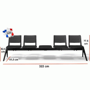 Poutre d'accueil en polypropylène Smash - Sokoa - 4 places + 1 tablette_1