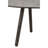 Table basse MISTE en aluminium noir - gigogne avec piétement en bois massif et plateau laqué_1