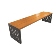 Banquette Florence - Structure en acier - Hauteur assise 450 mm - Longueur 1800 mm - Bois exotique - 2/3 places_1