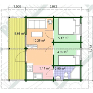 Camping cabin 1 en kit - Palmatin - Terrasse extérieure - 26,3 m² - 2 chambres - 1 salle de bain_1