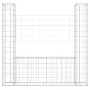 Vidaxl panier de gabion en forme de u avec 2 poteaux fer 140x20x150 cm 151282_1