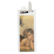 Etui pour couverts papier Raffaello + serviette noire intissée 8,5x19,5cm x250_1
