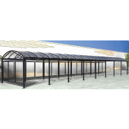 Abri vélos et motos voûte XXL - Structure acier galvanisé - Toiture polycarbonate anti-UV - 5000x3010x4160 mm_1