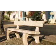Banc public Platane en béton armé - idéal pour parcs, jardins et promenades - Coordonné avec la banquette Chêne_1