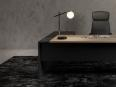 Bureau FIRST OAK avec structure en bois mélaminé et laque soft-touch